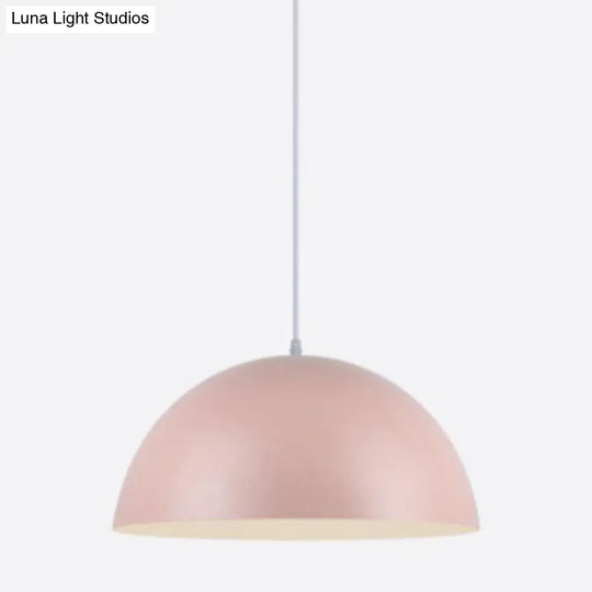 Dome Restaurant Pendant Light Modern Metal Design Hanging Ceiling With 1 Pink / 12