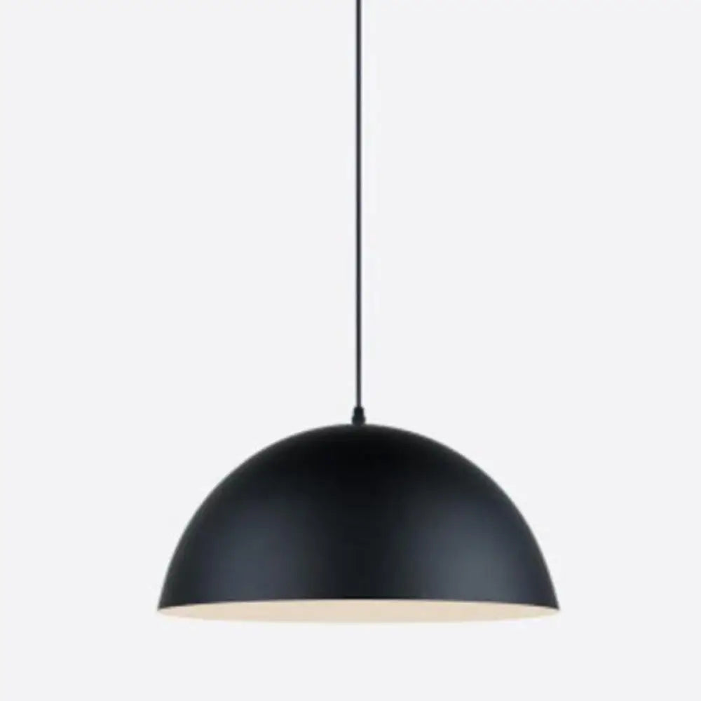 Dome Pendant Ceiling Light – Modern Metal Design With 1 Ideal For Restaurant Black / 12’