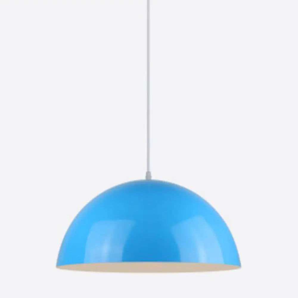 Dome Pendant Ceiling Light – Modern Metal Design With 1 Ideal For Restaurant Blue / 12’