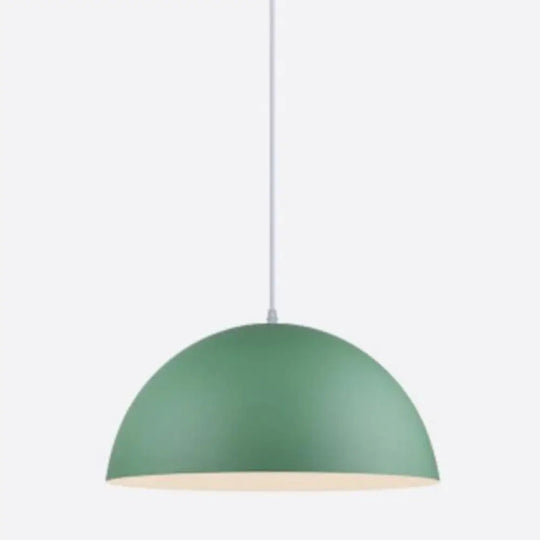 Dome Pendant Ceiling Light – Modern Metal Design With 1 Ideal For Restaurant Green / 12’