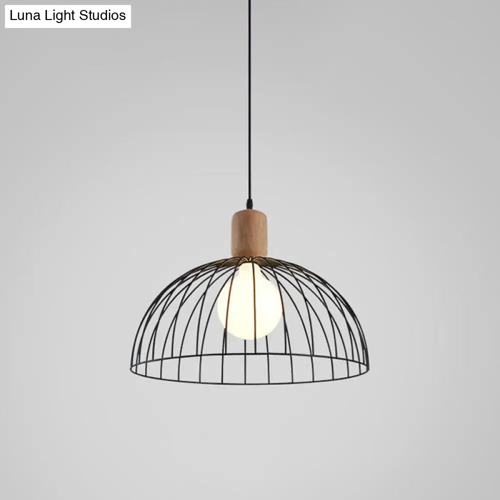 Dome Pendant Lighting - Minimalist Metal Black Pendulum Light For Living Room