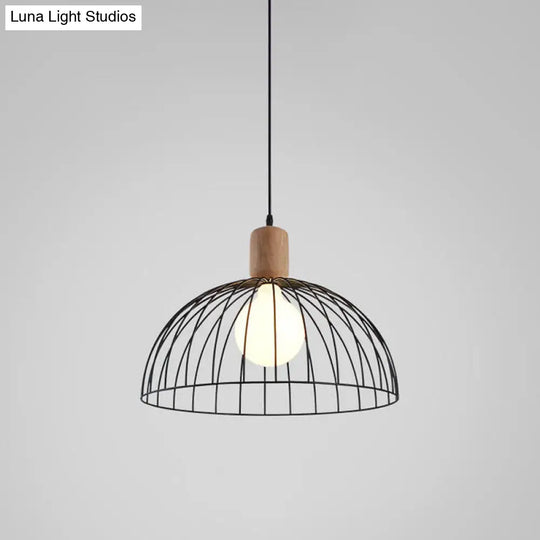 Dome Pendant Lighting - Minimalist Metal Black Pendulum Light For Living Room