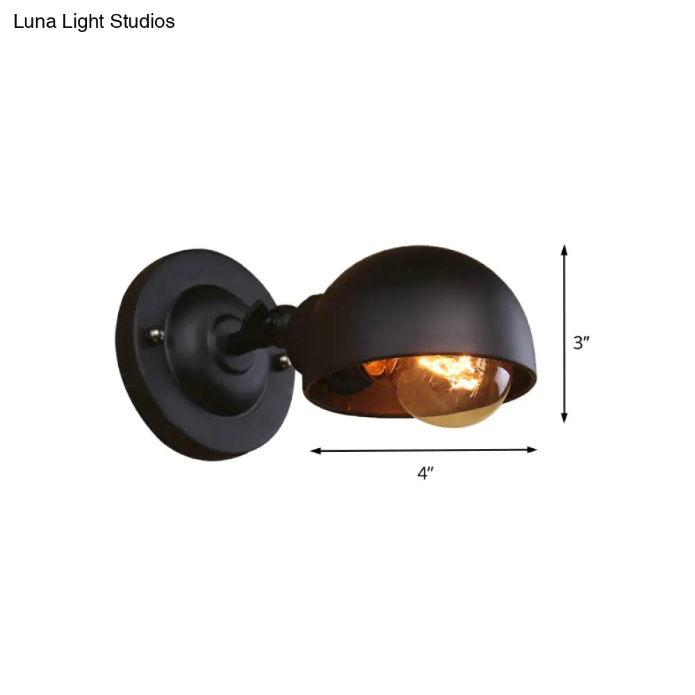 Dome Shade Metal Wall Sconce - Adjustable And Stylish Mountable Light For Bedroom