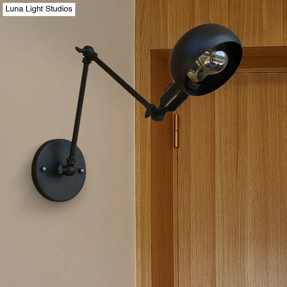 Dome Shade Metal Wall Sconce - Adjustable And Stylish Mountable Light For Bedroom