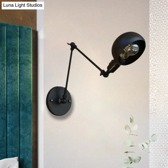 Dome Shade Metal Wall Sconce - Adjustable And Stylish Mountable Light For Bedroom