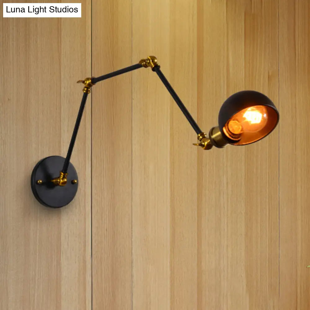 Dome Shade Metal Wall Sconce - Adjustable And Stylish Mountable Light For Bedroom