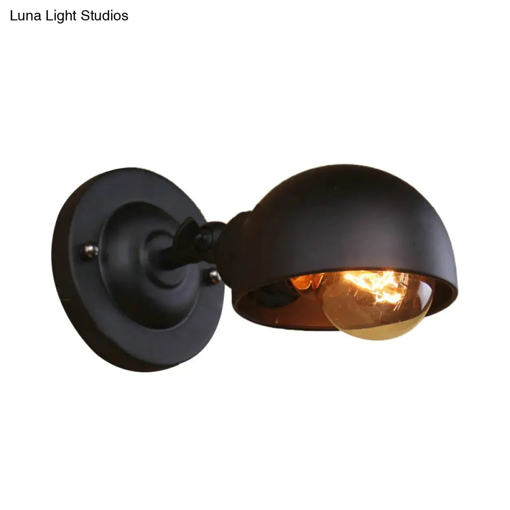 Dome Shade Metal Wall Sconce - Adjustable And Stylish Mountable Light For Bedroom