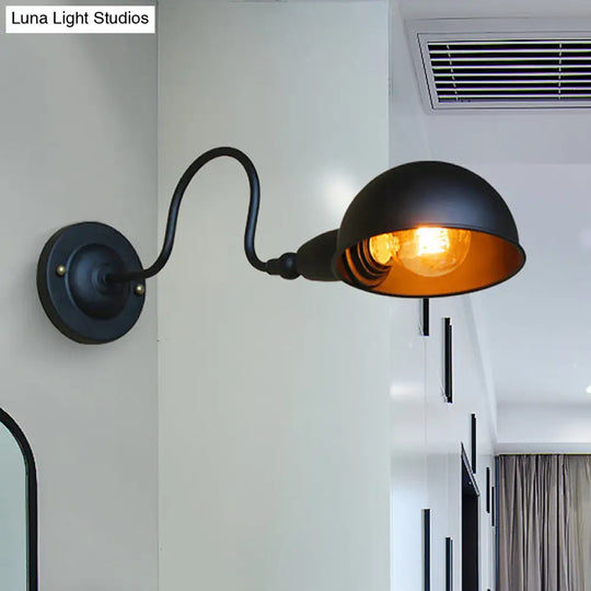 Dome Shade Metal Wall Sconce - Adjustable And Stylish Mountable Light For Bedroom