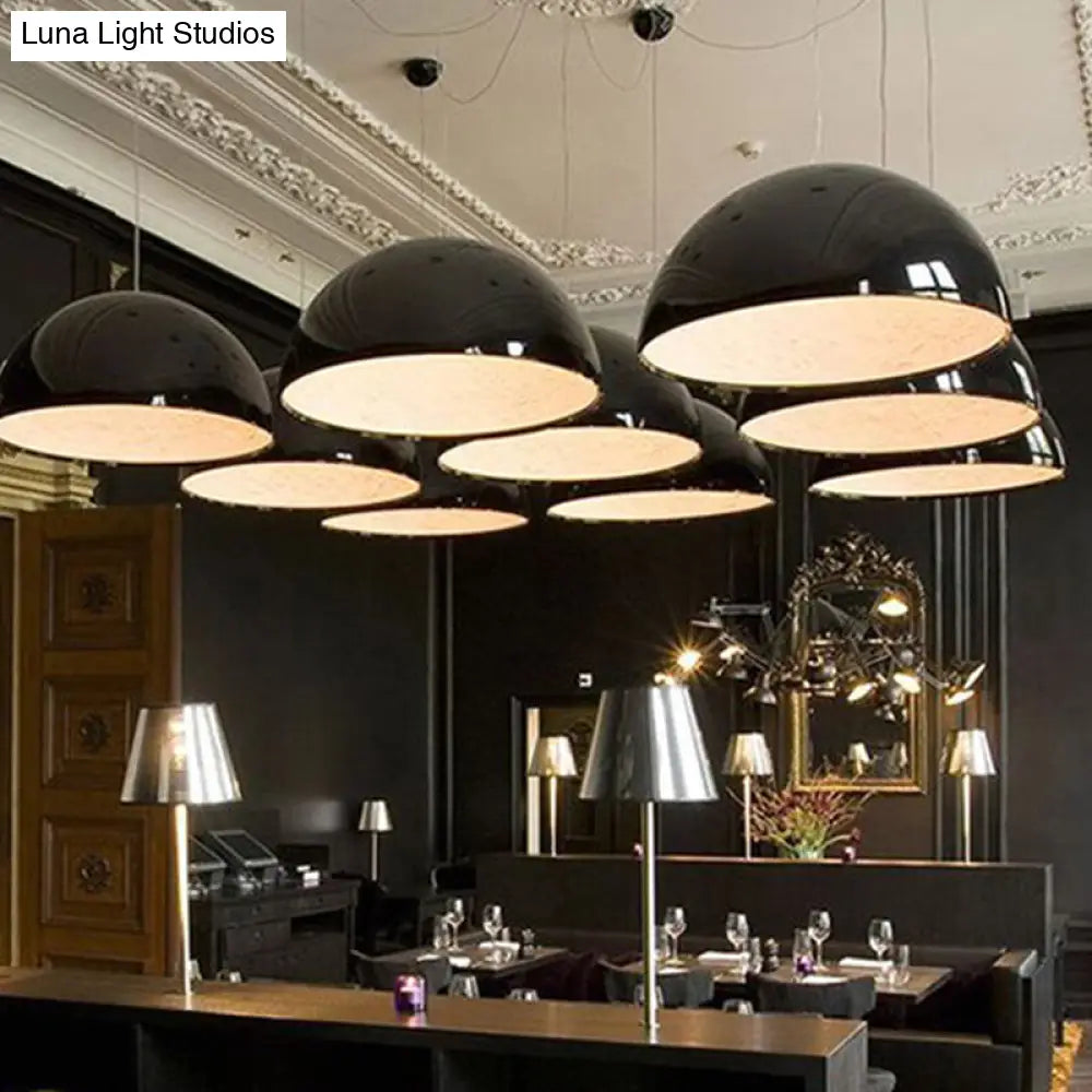 Modern Dome Pendant Lamp With Flower Pattern And Metallic Finish - Available In 3 Sizes