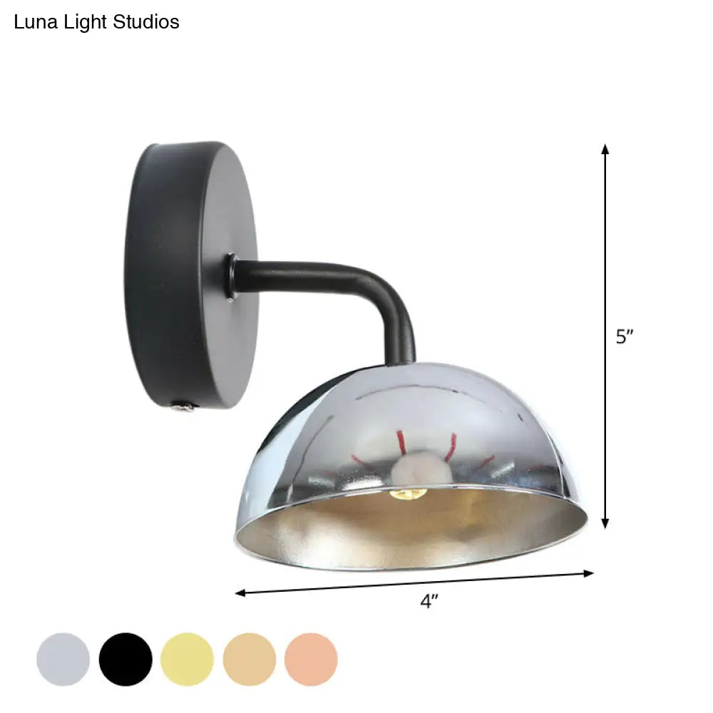 Dome Shade Wall Light With Arm - Loft Brass/Copper/Black Iron For Dining Room