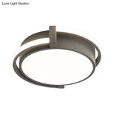 Dorm Room Led Flushmount Ceiling Light With Minimalist Design And Acrylic Shade (Grey/White) -