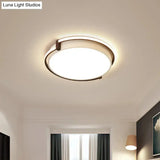 Dorm Room Led Flushmount Ceiling Light With Minimalist Design And Acrylic Shade (Grey/White) -