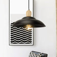 Double Bubble Black Bedroom Pendant Lamp - Loft Style Metal & Wood 1 Light Hanging