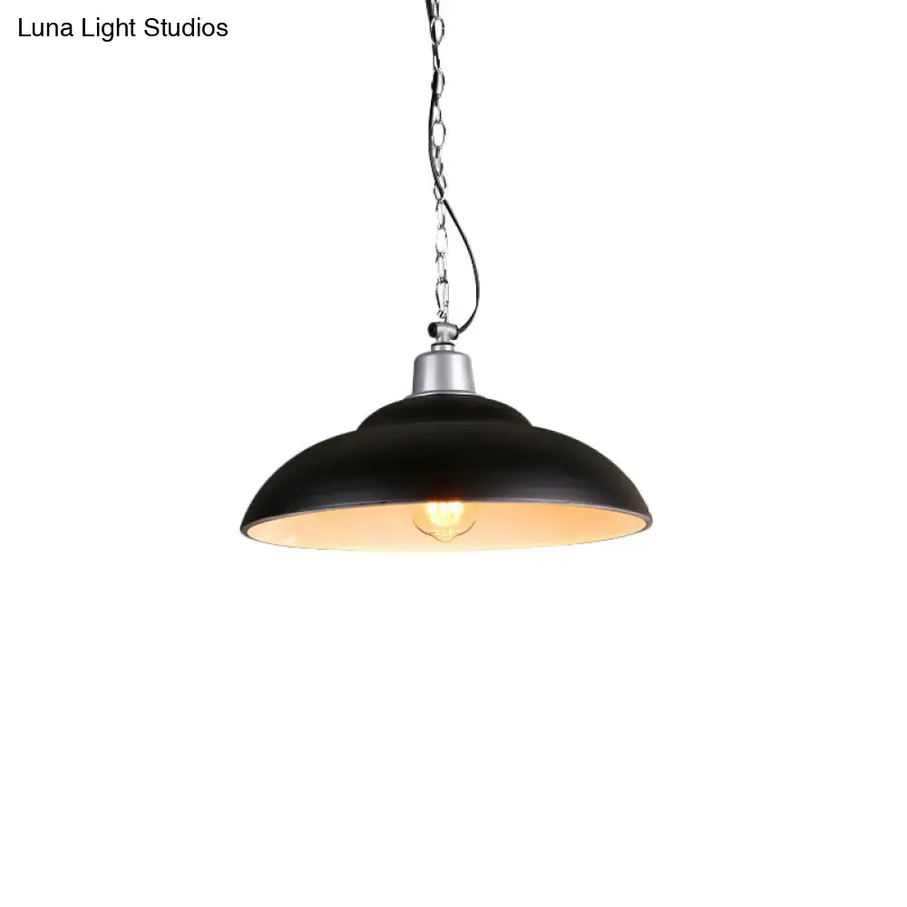 Industrial Black Metal Double Bubble Pendant Lamp - Ideal For Kitchen Suspension Lighting