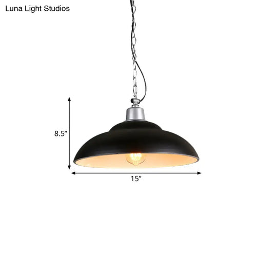 Industrial Black Metal Double Bubble Pendant Lamp - Ideal For Kitchen Suspension Lighting