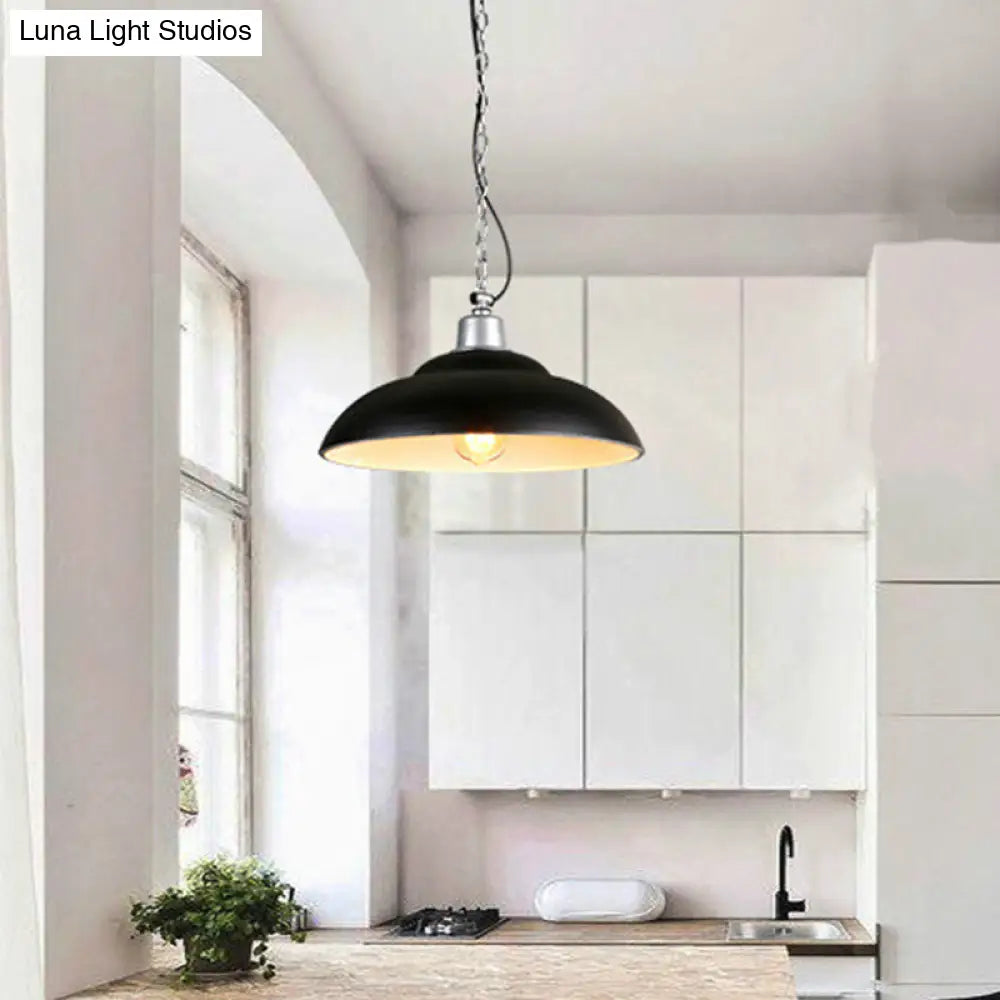 Double Bubble Pendant Lamp - Industrial Black Metal Suspension Lighting For Kitchen