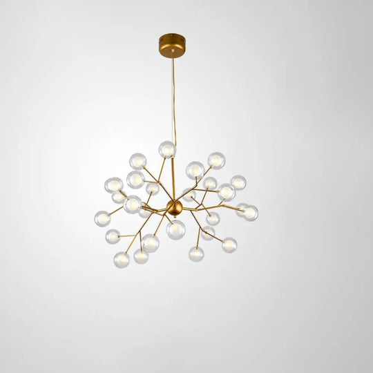 Double Glass Minimalist Molecule Chandelier - Stylish Living Room Lighting Fixture 27 / Gold