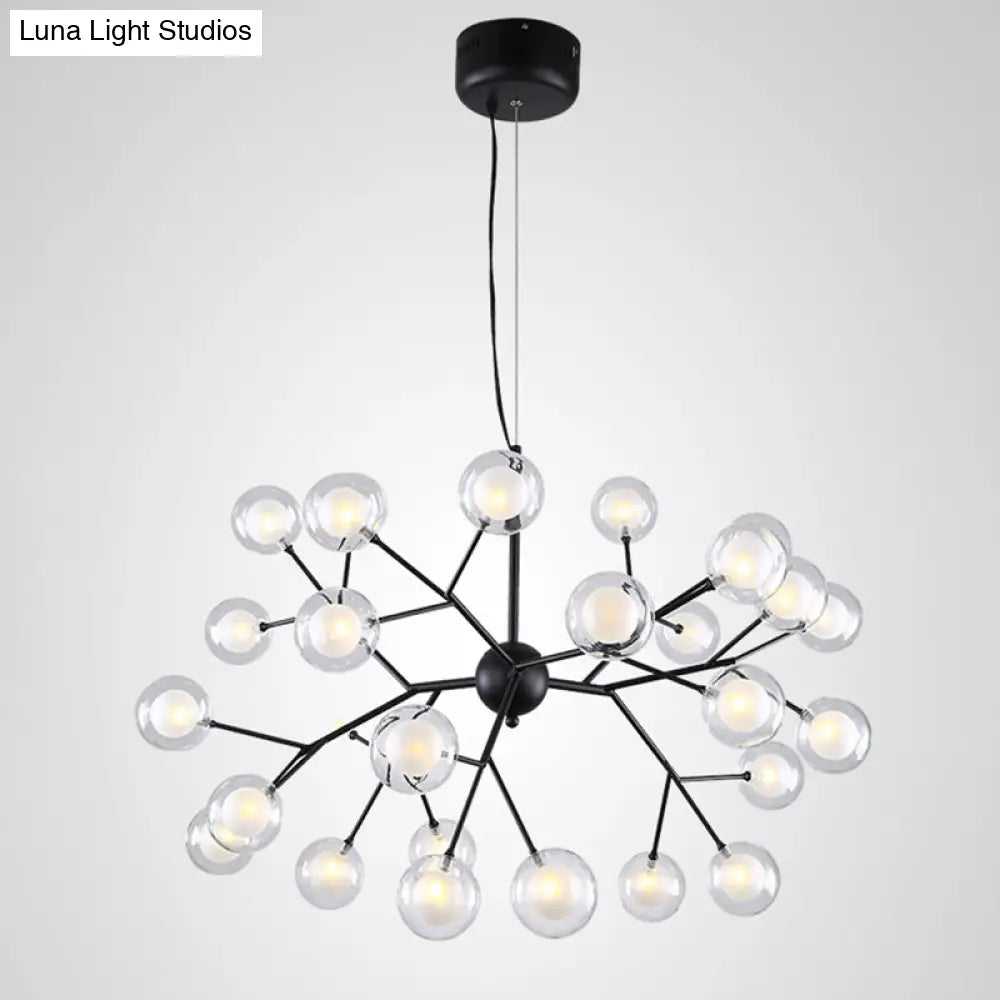 Double Glass Minimalist Molecule Chandelier - Stylish Living Room Lighting Fixture