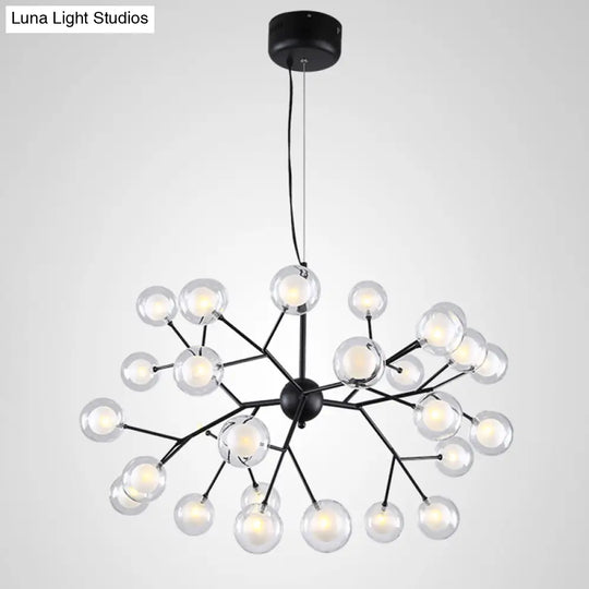 Double Glass Minimalist Molecule Chandelier - Stylish Living Room Lighting Fixture