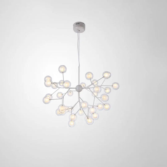 Double Glass Minimalist Molecule Chandelier - Stylish Living Room Lighting Fixture 36 / White