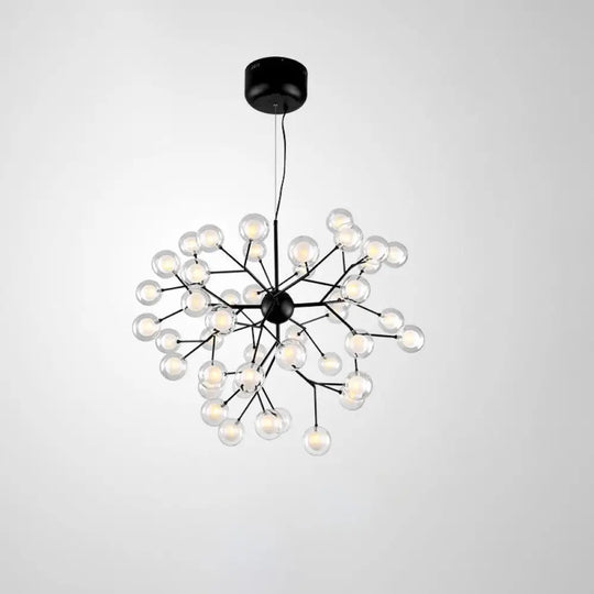 Double Glass Minimalist Molecule Chandelier - Stylish Living Room Lighting Fixture 45 / Black