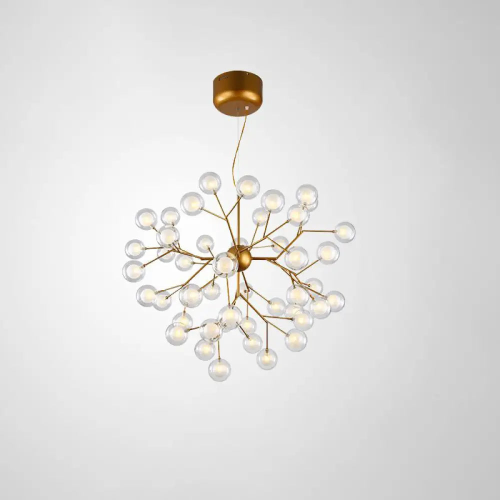 Double Glass Minimalist Molecule Chandelier - Stylish Living Room Lighting Fixture 45 / Gold