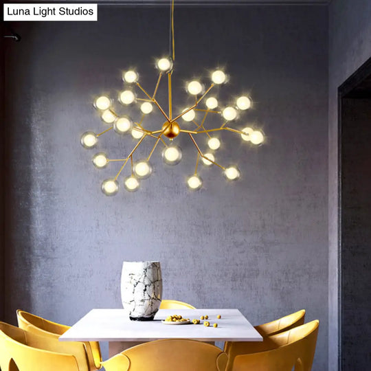 Double Glass Minimalist Molecule Chandelier - Stylish Living Room Lighting Fixture