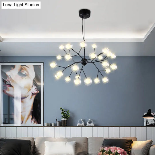 Double Glass Minimalist Molecule Chandelier - Stylish Living Room Lighting Fixture