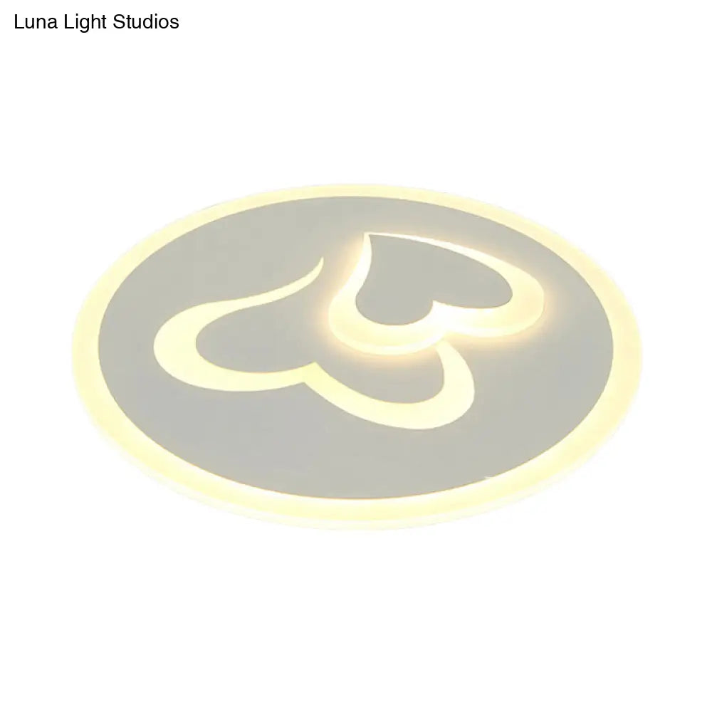 Double Loving Heart Led Ceiling Light - Stylish Acrylic Design For Baby Room