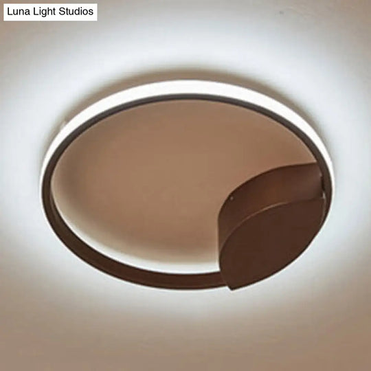 Double Ring Led Bedroom Ceiling Light In Warm/White/Natural: 3 Sizes Available Brown / 14 White