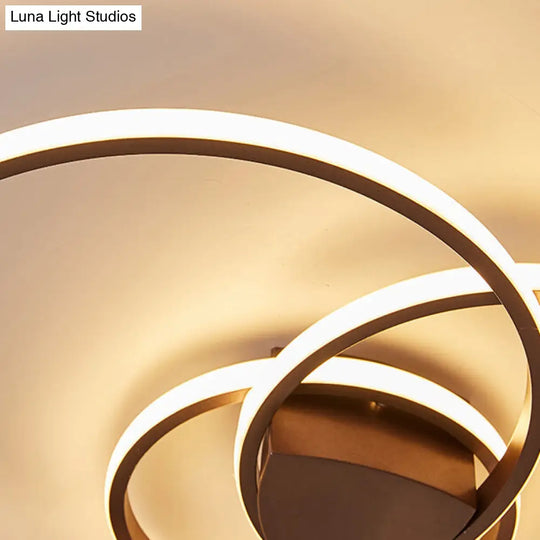 Double Ring Led Bedroom Ceiling Light In Warm/White/Natural: 3 Sizes Available
