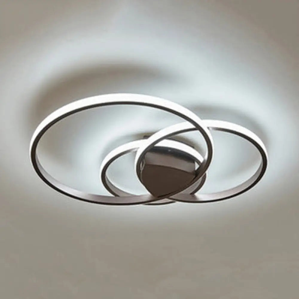 Double Ring Led Bedroom Ceiling Light In Warm/White/Natural: 3 Sizes Available Brown / 21.5’ Natural