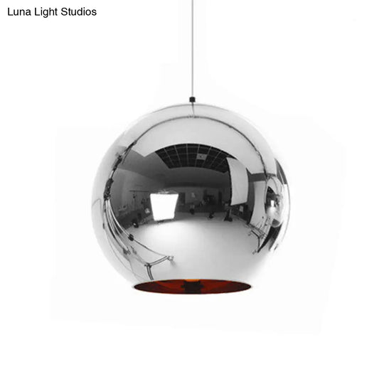 Industrial Glass Globe Pendant Light With Open Bottom In Multiple Finishes