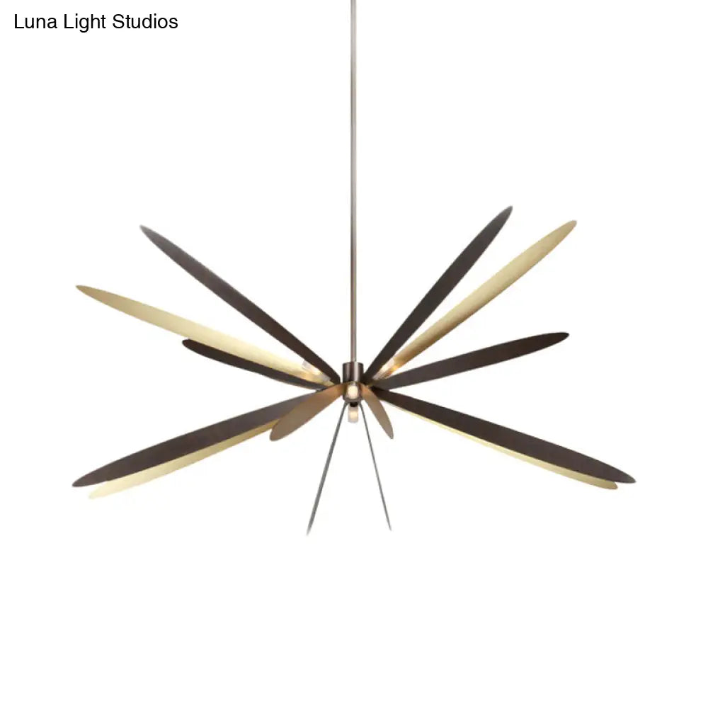 Dragonfly Chandelier: Black & Gold Modern Style 6-Light Metal Pendant