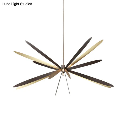 Dragonfly Chandelier: Black & Gold Modern Style 6-Light Metal Pendant