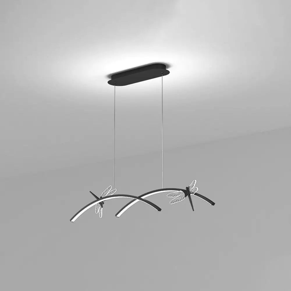 Dragonfly Minimalist Led Pendant Light For Restaurant Ceilings Black / 35.5 Warm