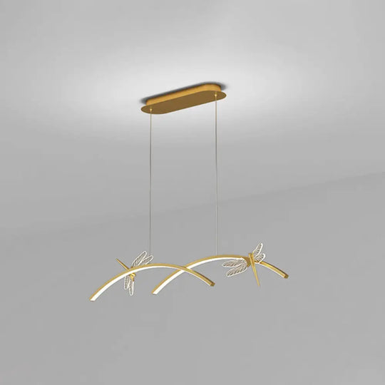 Dragonfly Minimalist Led Pendant Light For Restaurant Ceilings Gold / 35.5 White