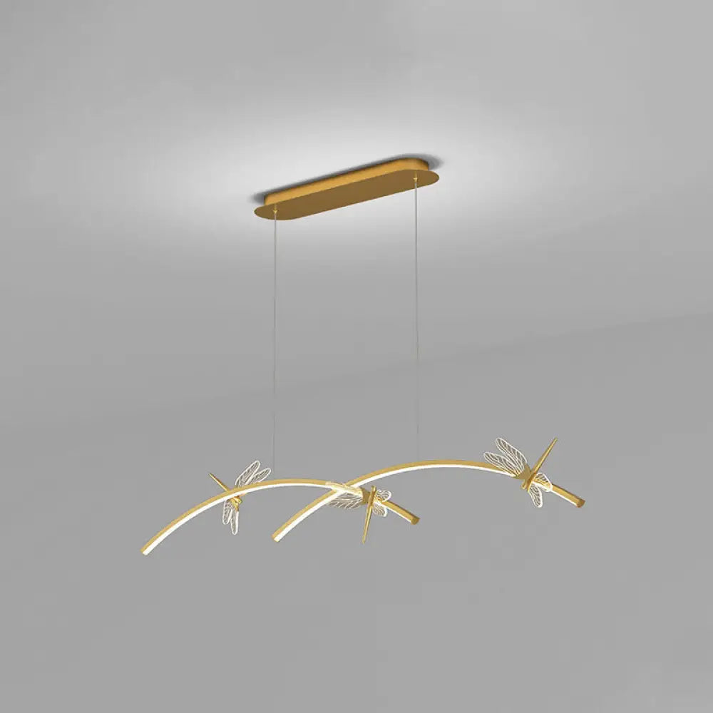 Dragonfly Minimalist Led Pendant Light For Restaurant Ceilings Gold / 47 Warm