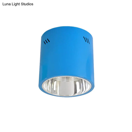 Drum Shaped Ceiling Mount Light - Head Downlight For Commercial Metal Down In Cloth Shops