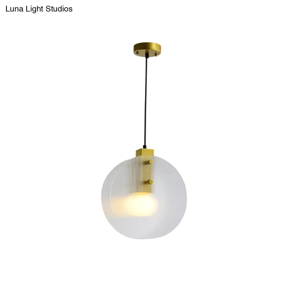 Dual Disc Hanging Light: White Textured Glass Postmodern Pendant Lamp