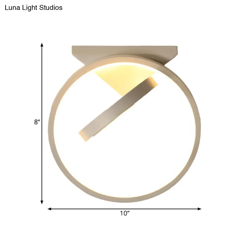 Dual Ring Led Flushmount Ceiling Light - White/Black Simplicity Design Ideal For Hallways White/Warm