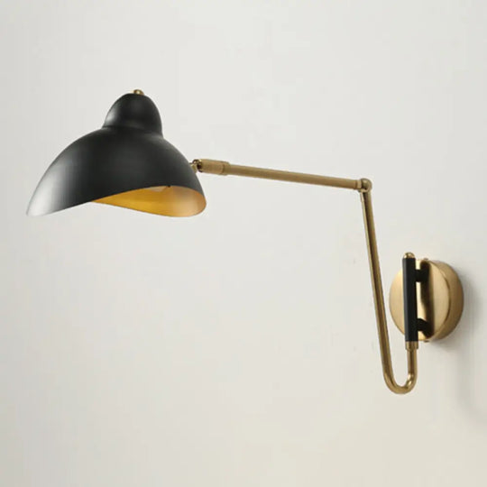 Duckbill Reading Light Metal Sconce - Adjustable Joint Perfect For Single Bedroom Matte Black / 23