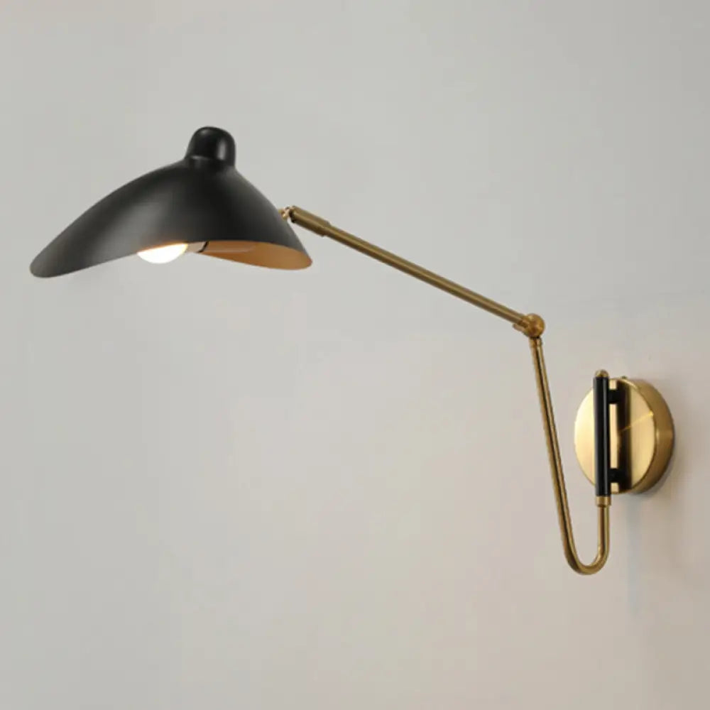 Duckbill Reading Light Metal Sconce - Adjustable Joint Perfect For Single Bedroom Matte Black / 25.5