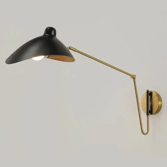 Duckbill Reading Light Metal Sconce - Adjustable Joint Perfect For Single Bedroom Matte Black / 32.5