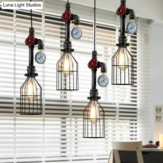 E26/E27 Retro Loft Style Pendant Lamp Water Pipe Industrial Vintage Fixtures Bar Dinning Room Living