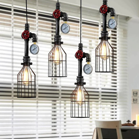 E26/E27 Retro Loft Style Pendant Lamp Water Pipe Industrial Vintage Fixtures Bar Dinning Room Living Room Lamp