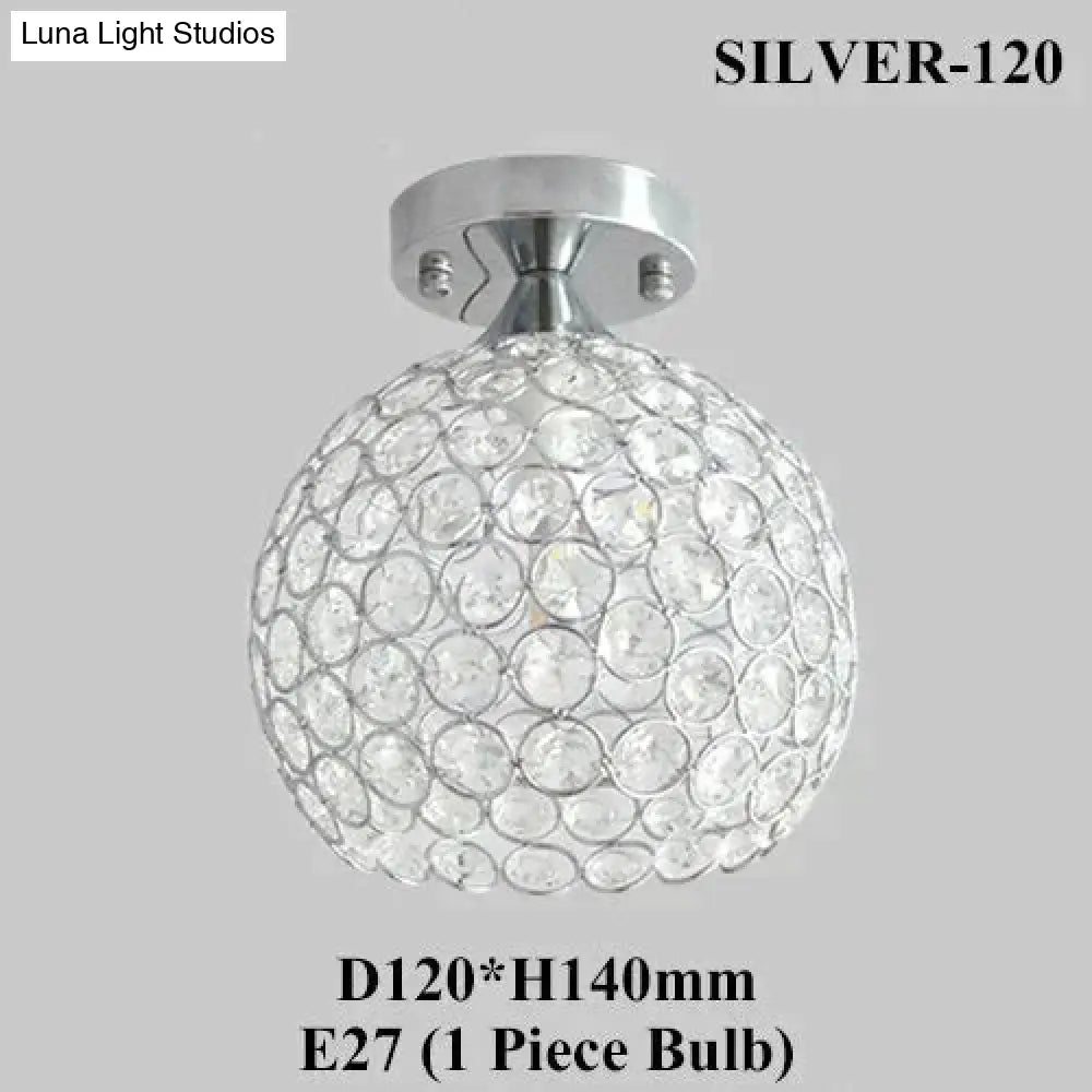 E27 Creative Crystal Minimalist Ceiling Light Simple Lamp Bedroom European Iron