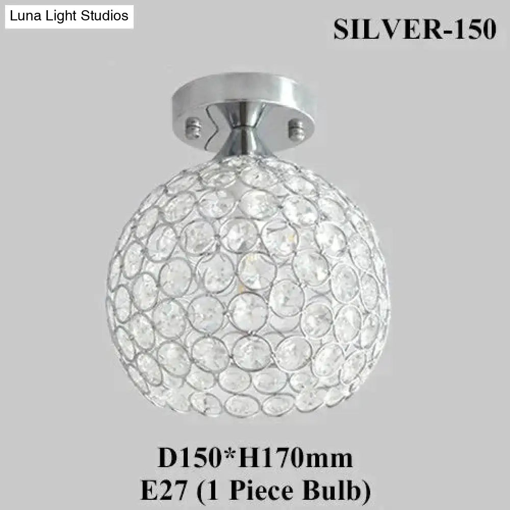 E27 Creative Crystal Minimalist Ceiling Light Simple Lamp Bedroom European Iron