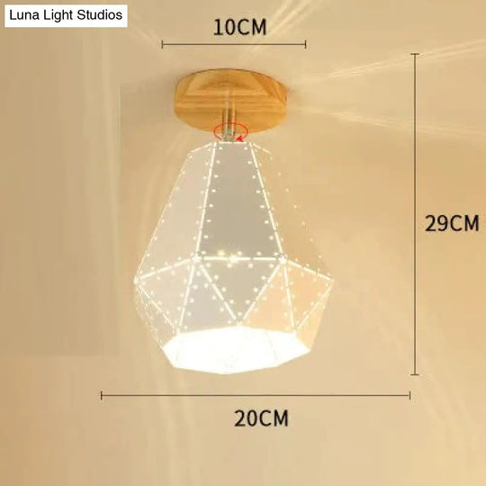 E27 Iron 5W Ceiling Lamp Shade Light Covers And Shades Triangle Metal Lampshades 180 Degree Turn