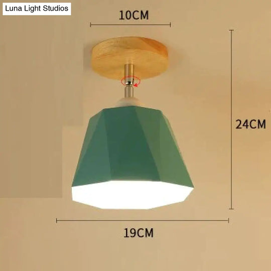 E27 Iron 5W Ceiling Lamp Shade Light Covers And Shades Triangle Metal Lampshades 180 Degree Turn